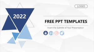 Blue triangle PowerPoint template