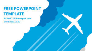 Uçaklarla Mavi Gökyüzü PowerPoint Şablonları