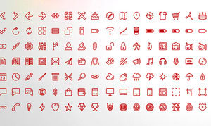 112本の赤い細い線PPTアイコン素材のダウンロード