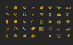 150 gold flat PPT icon material