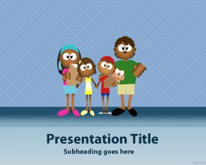 Template keluarga Empat PowerPoint