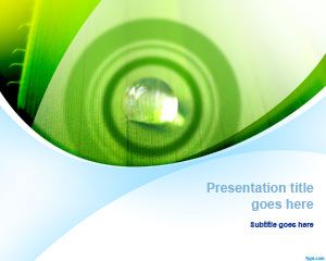 绿色自然的PowerPoint模板与涟漪效应