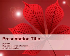 Red Leaf Powerpoint-Vorlage