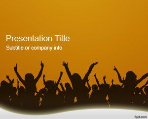 Szablon Pomarańczowy Tłum PowerPoint