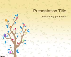 Template árvore dos desenhos animados PowerPoint