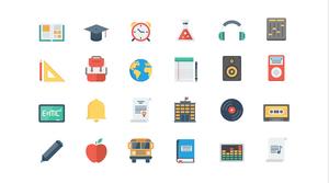 200 color vector flat PPT small icons