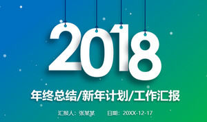 Riepilogo di fine anno 2018 Schema di lavoro del piano di lavoro del nuovo anno