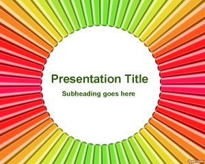 Template Radial Color Pen PowerPoint