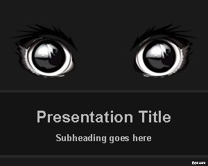 黑暗动物的眼睛的PowerPoint模板