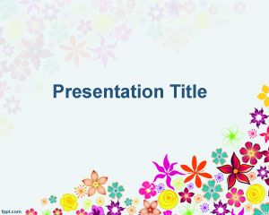 Шаблон многоцветный Цветы PowerPoint