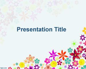 Multi Farbe Blumen Powerpoint-Vorlage