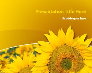 Template de girassol Planta PowerPoint