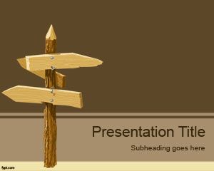 Wood Street Sign PowerPoint Template