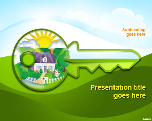 Plantilla de la casa verde Concepto de PowerPoint