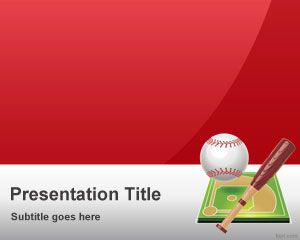 红色棒球的PowerPoint模板