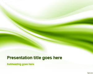 绿色摘要曲线的PowerPoint模板