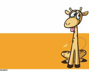 Giraffe Cartoon Powerpoint  Template