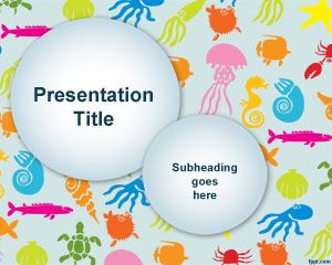 Colorful Sea Species PowerPoint Template