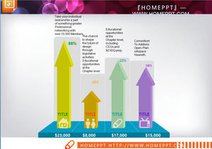 3D arrow shape of the PowerPoint bar chart download 3D arrow shape of the PowerPoint bar chart download