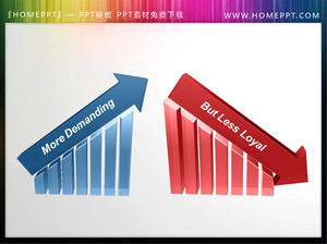 3d red and blue arrows PPT material download