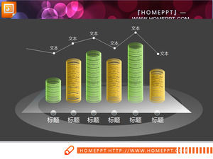 3d anel transparente sólido composto de PPT gráfico histograma baixar