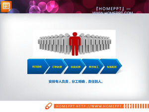 3D-Stereo-Pfeil Powerpoint-Flussdiagramm