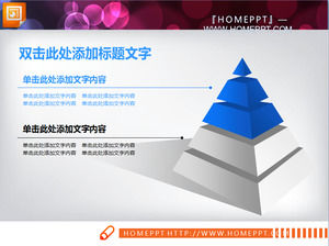 proyección tridimensional con la pirámide PPT gráfico del nivel de descarga - 3d tres