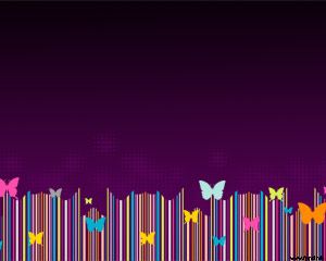 Szablon Violet Butterfly PowerPoint
