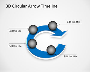 3D Edaran Panah Timeline Template untuk PowerPoint