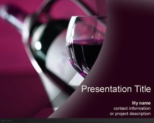 PowerPoint modelo de garrafa de vinho