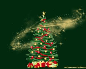 翠绿的圣诞树Powerpoint模板