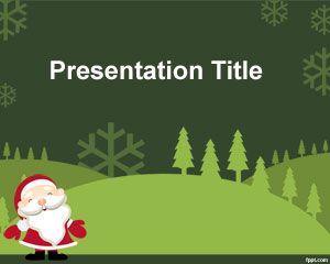 Verde plantilla de PowerPoint de Navidad