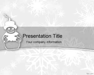 Plantilla de PowerPoint muñeco de nieve fría