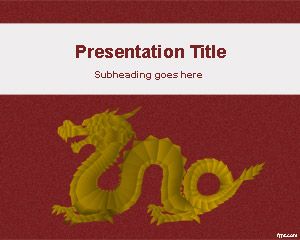 Gold Dragon Powerpoint-Vorlage