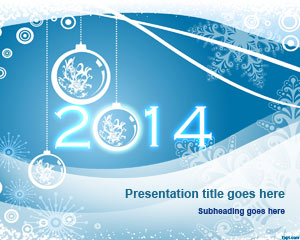 新年快乐2014年的PowerPoint模板