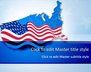 Шаблон Бесплатно США Карта Флаг PowerPoint