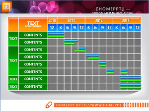 Un color y práctica de Gantt PPT plantilla de tabla descarga