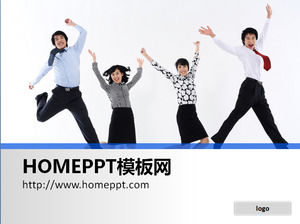 A group of cheers jumping on white background background