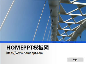 现代风格的桥梁建筑背景PPT背景图片