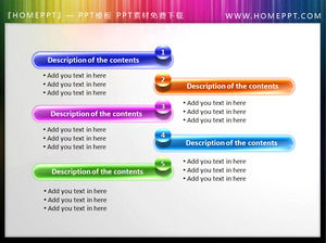 ชุดของ PowerPoint สีดาวน์โหลดวัสดุกล่องข้อความชื่อ