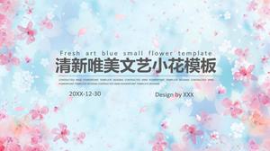 Aesthetic literary pink blue flower PPT template