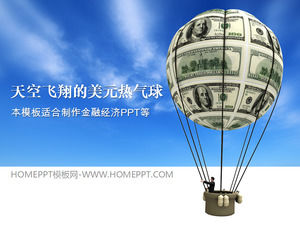 dólar de ar balão de ar quente de fundo PPT financeira financeiro modelo, PPT econômica de download template