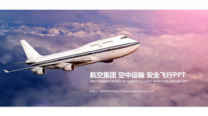 Indústria de logística de transporte aéreo modelo PPT