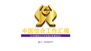 Plantilla de diapositiva de banco para el fondo del logotipo de la letra rural de oro local