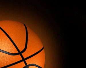 Basket Ball auf schwarzem Hintergrund Powerpoint-Vorlage