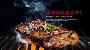 BBQ Food Background食品＆飲料PPTテンプレート無料ダウンロード