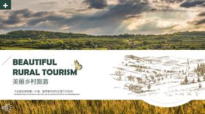 Beautiful country farmhouse tourism promotion PPT template