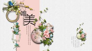 Modelo de PPT fresco arte bela flor
