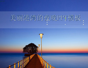 Beautiful harbor stunning night view of the natural landscape slide template download;