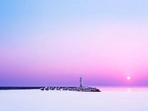 Beautiful sky sea natural PPT background picture